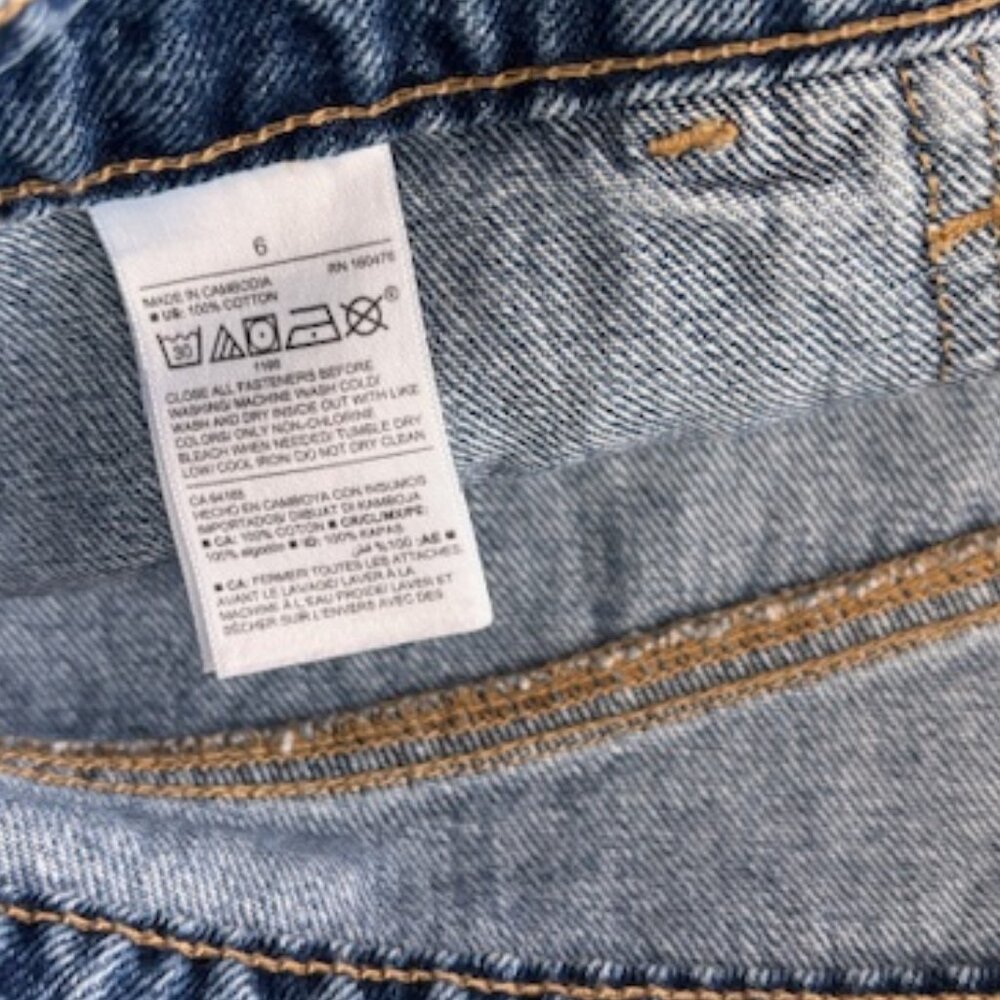 Mid-Rise Button Down Front Midi Denim Jean Skirt size 6 - Picture 7 of 7